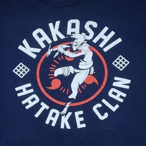 Mens Navy Kakashi Hatake Clan Tee Anime Naruto Shippuden Short Sleeve Shirt M C9